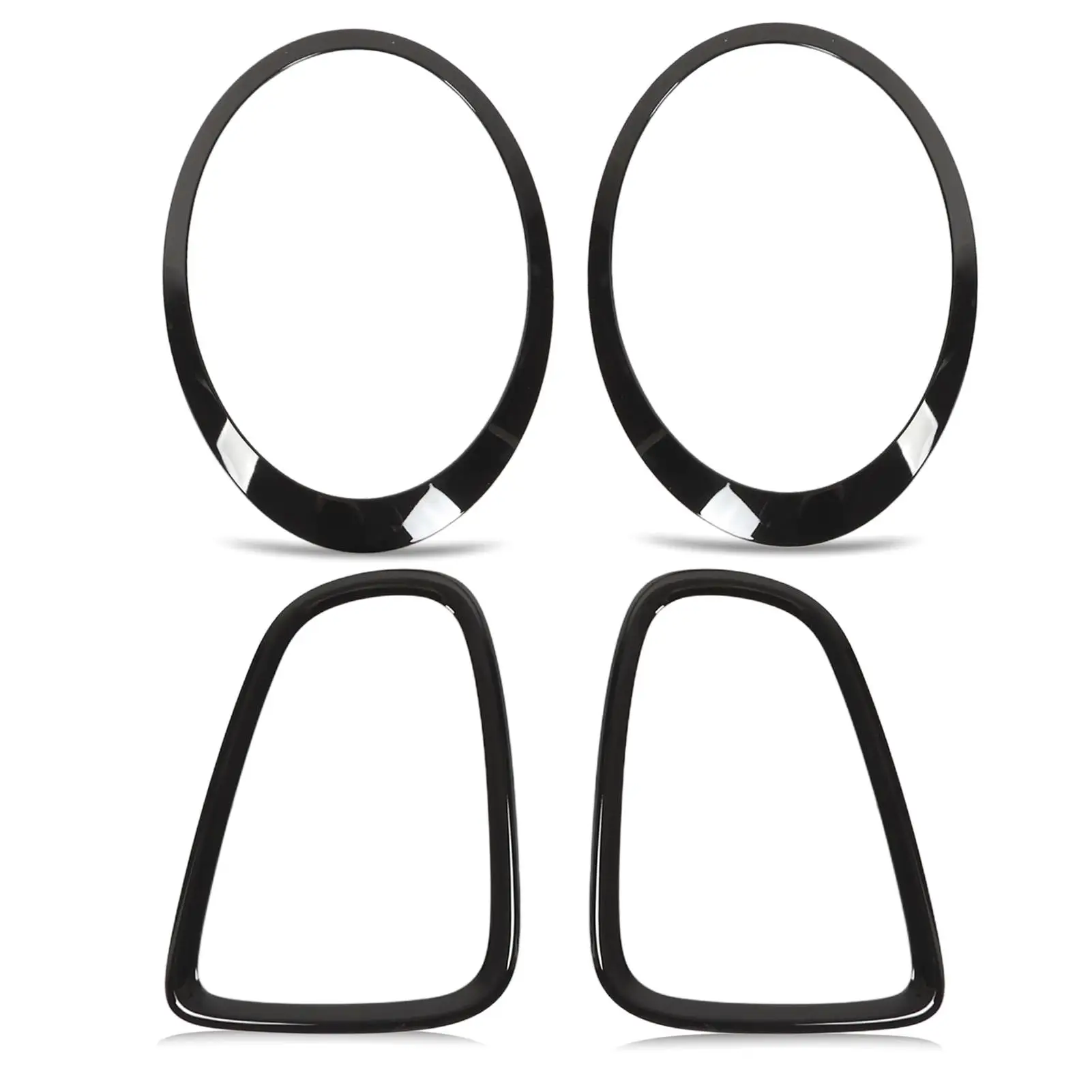 4 Pezzi Nero Lucido Fanale Posteriore Surround Trim Per Mini Cooper R56-R59 S Jcw 07-15