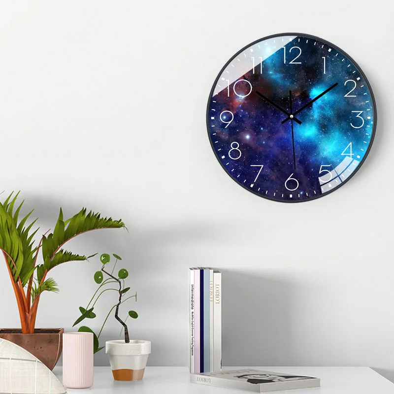 European Style Wall Clocks Living Room Free Perforated Clock Household Silent Bedroom Quartz Clock Digital Modern digital wall clock wall clock digital display clock