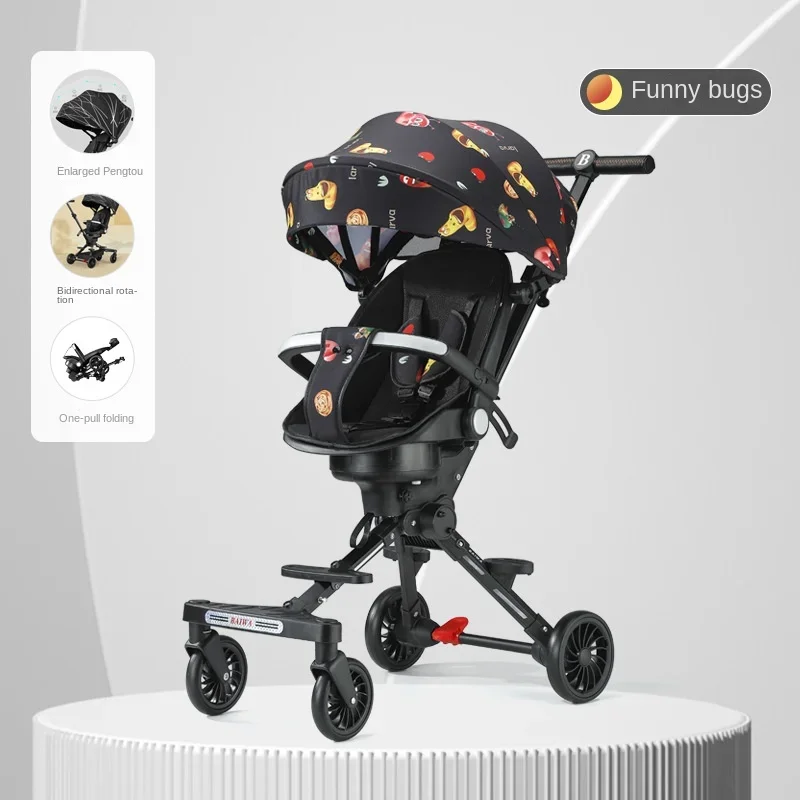 

Lightweight Baby Stroller High Landscape Foldable Travel Stroller Newborn Baby Two-way Swivel Seat Shock Absorption Stroller