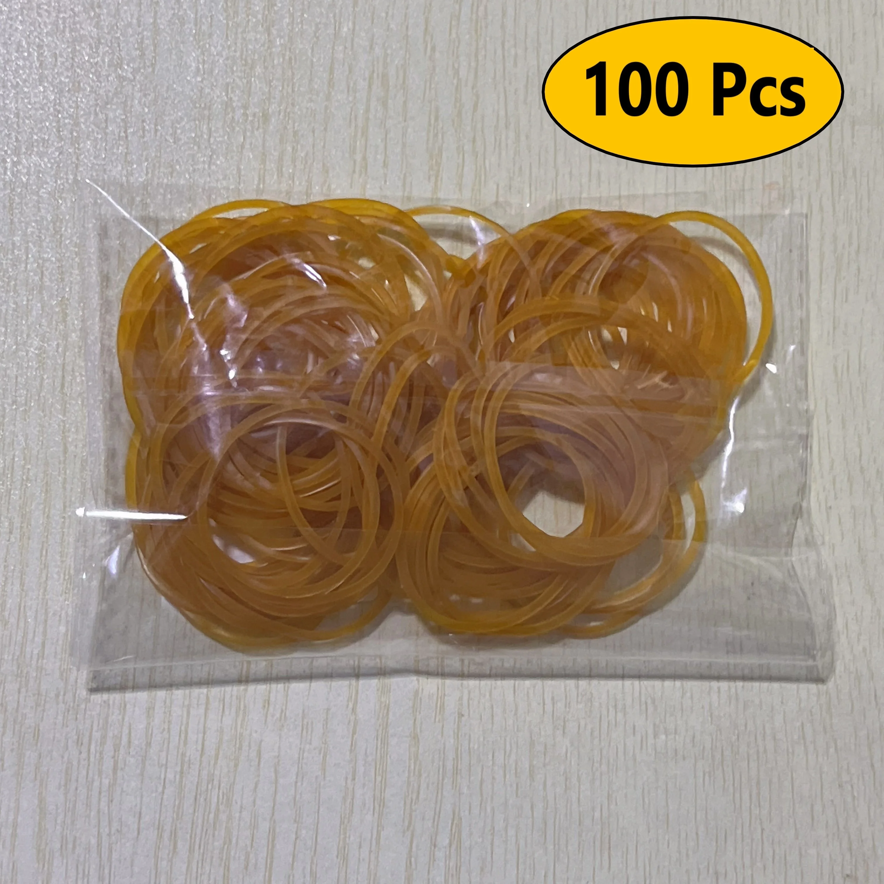 High elastic yellow rubber band - set of 100/300/666 pieces, with a diameter of 38 millimeters, durable natural rubber, suitable 6
