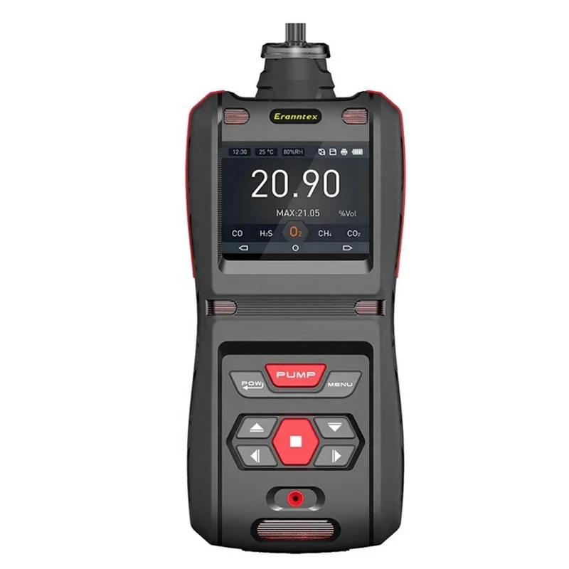 

Portable 5-in-1 Gas Detector CO H2S O2 Ex CO2 Meters Gas Analyzers with Built-in Pump for Industry