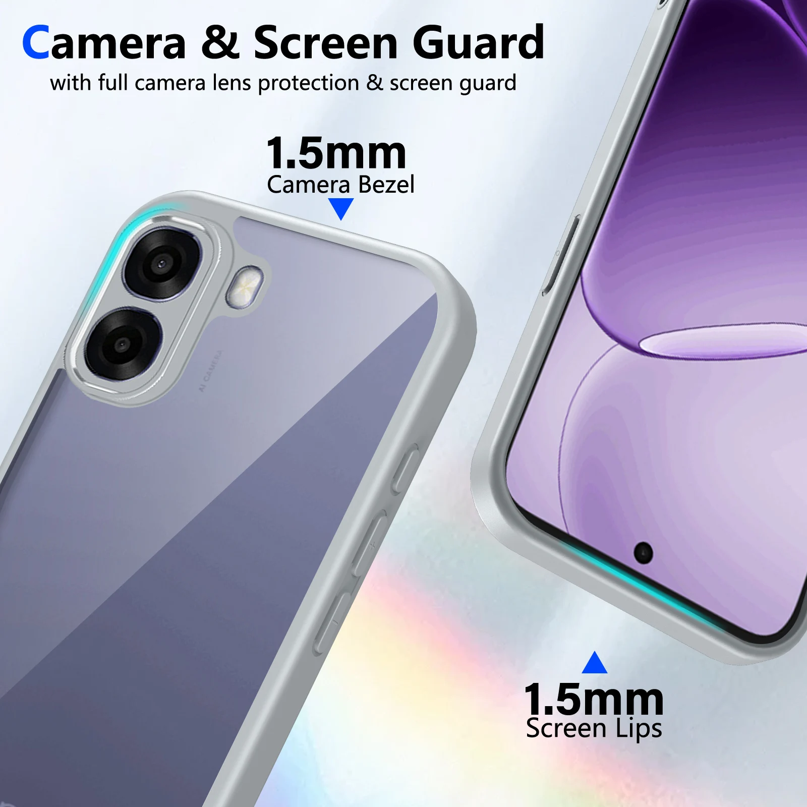 Enhanced Air Cushion Silicone Bumper Matte Back Cover Hard Phone Case