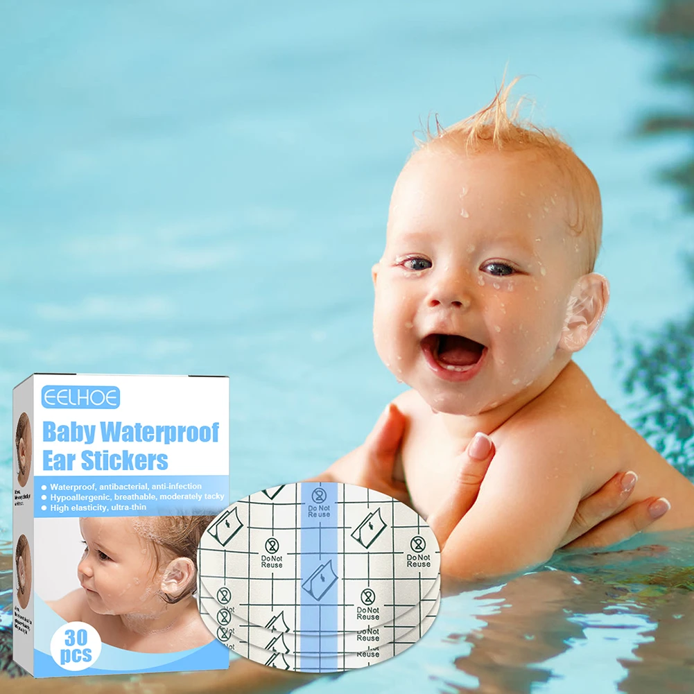 Ear Protector Disposable Baby Waterproof Ear Sticks Patch Baby Protection for Salon Hairdressing for Water Sports 30pcs