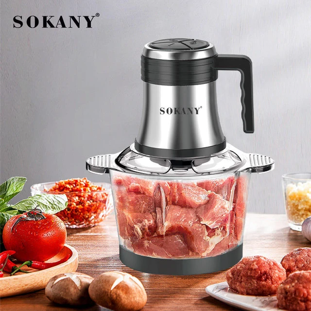 Electric Meat Grinder Food Processor Chopper Stainless Steel Kitchen  Machines Vegetable Chopper Slicer Machine Household Grinder - AliExpress