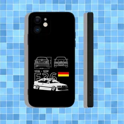 Vintage M3 E36 DTM Car Soft Silicone Black Phone Case for iPhone 13 Mini (Z1)