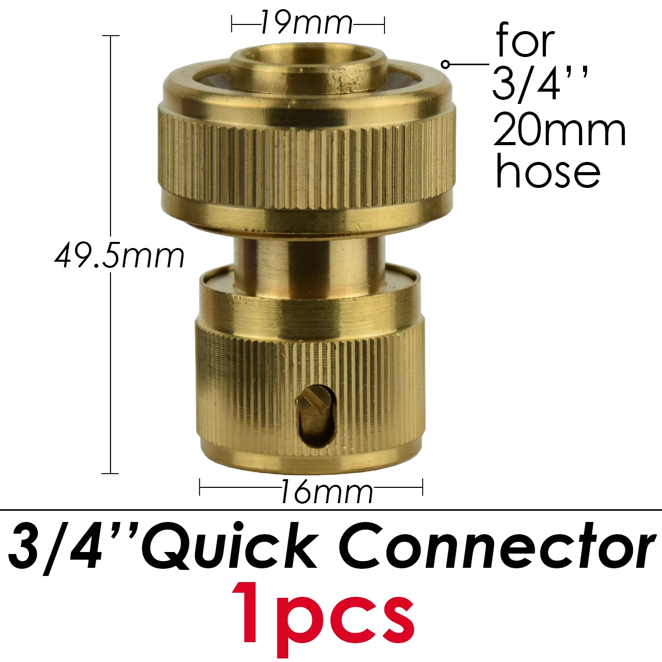 Description Picture 4 of itemBrass Tap Quick Connector 1/2'' 3/4'' 1'' Copper Hose Coupling 16mm 20mm Adapter Garden Tubing Repair Watering Gun Fittings Tool
