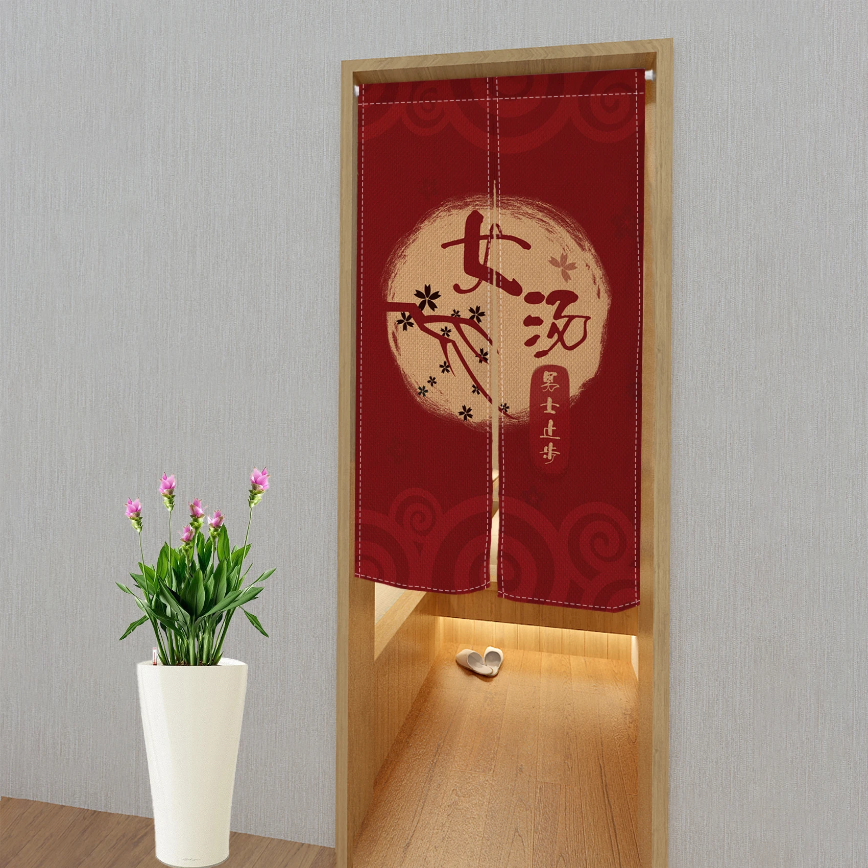 Japanese Door Curtain 3D Printing Partition Kitchen Doorway Restaurant Decor Noren Washable Half-Curtain For Living Room