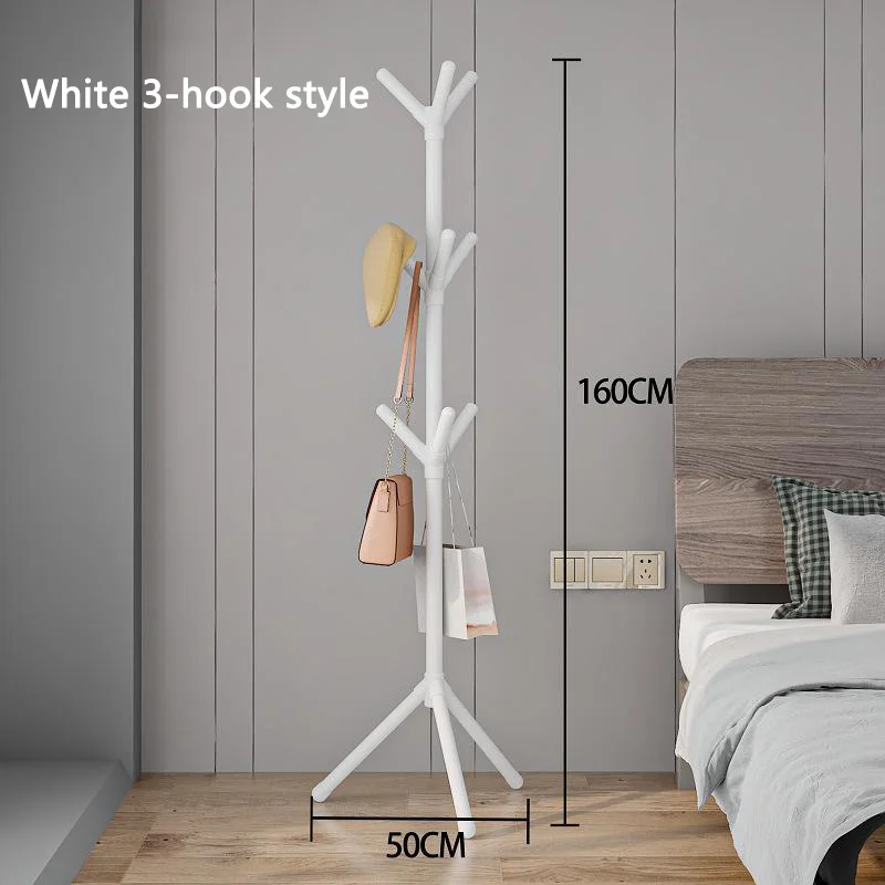 Tree Branches Solid Wood Clothes Hanger Bedroom Floor Coat Rack Home Single Rod Bag Shelf Stable Load-bearing Coat Hat Stand New 3