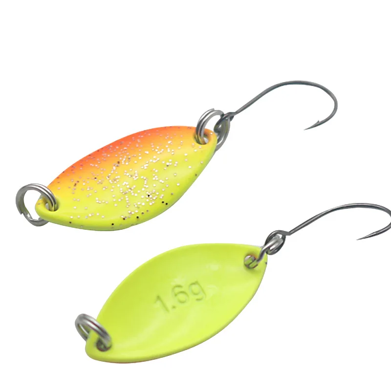 8Pcs/Lot 1.2g 1.6g 2g Colorful Spoon Fishing Bait Single Hook UL Fishing Lure New Spinner Stream Fishing Tackle Bass Pike Trout