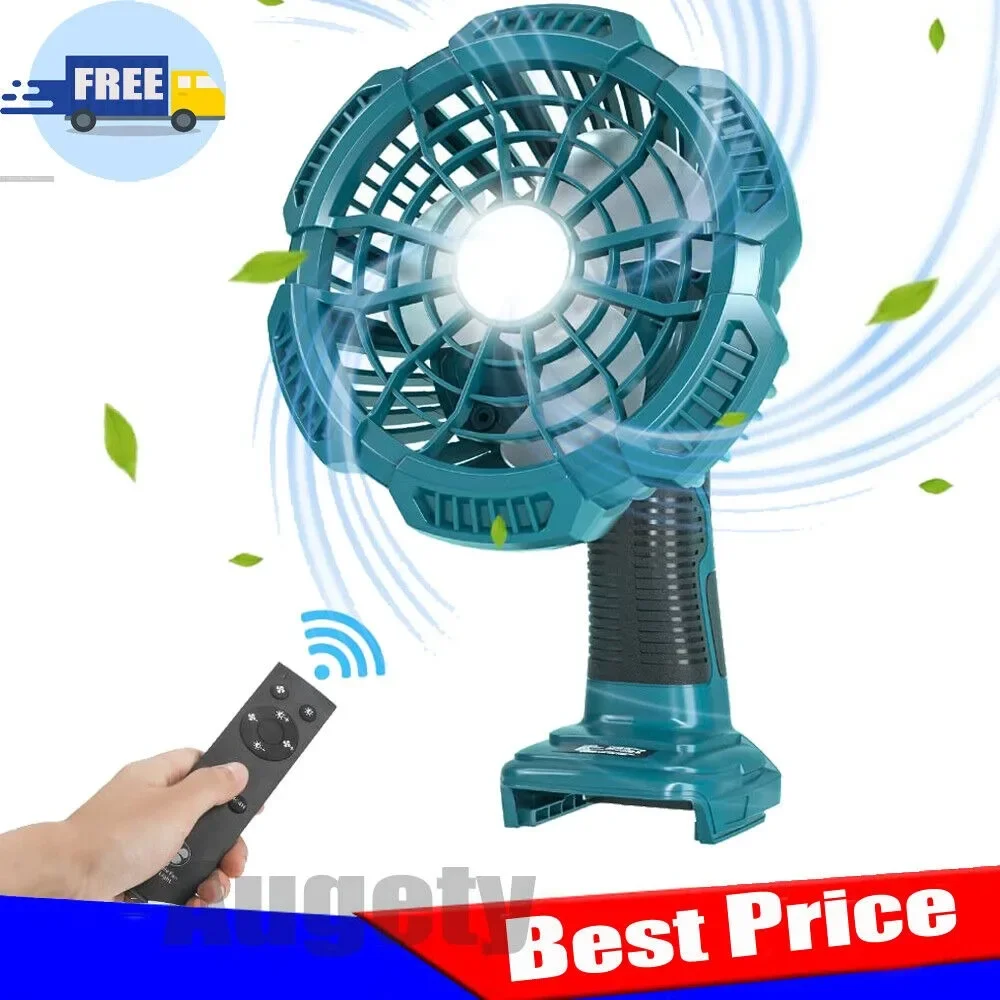 Portable Cordless Fan Jobsite Fan for Makita 18V Lithium-ion Battery with 9W LED Work, USB Port, Handheld for Camping Travel proscenic p12 handheld cordless vacuum cleaner 33kpa 120aw suction anti tangle roller brush vertect headlight 2500mah battery 60mins runtime 1 2l large dustbin led touch display for hard floor