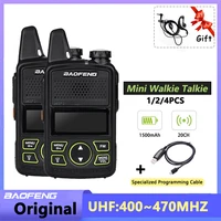 1/2/4PCS Baofeng BF-T1 MINI Walkie Talkie UHF 400-470MHz USB Charger Portable Two Way Radio Noise Cancellation Kids Gifts Toys 1