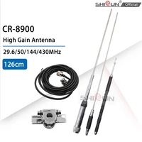 CR8900 Quad Band Mobile Vehicle Car Antenna 29.6/50/144/430MHz For TYT TH-9800 QYT KT-7900D 125cm Stainless with SL16 PL-259 1