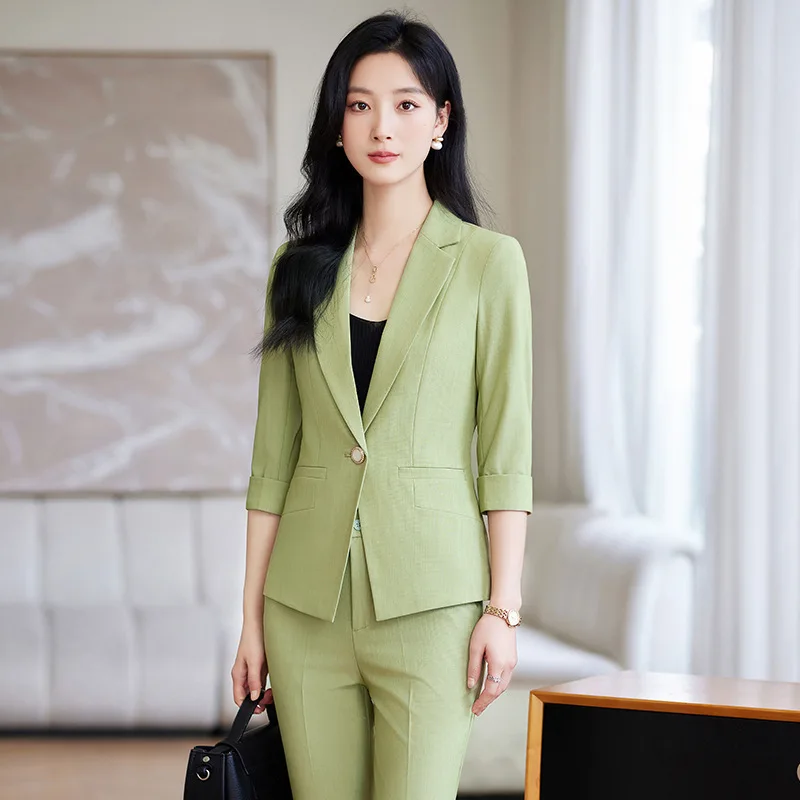 

Ladies Office Career Interview Blazers Suits Female Pantsuits for Women Professional Business Work Wear Outfits Set