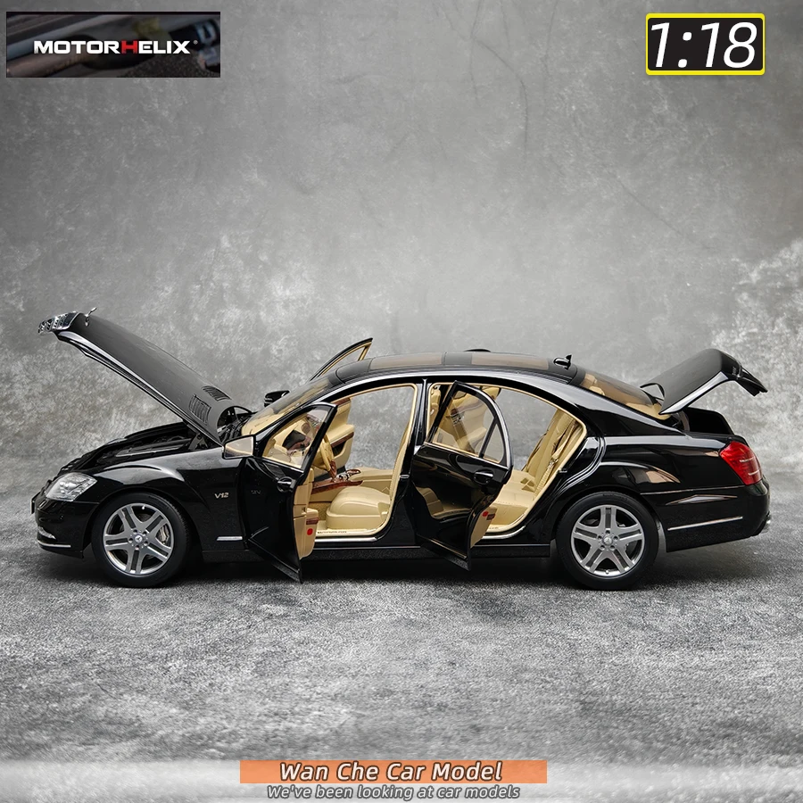 Motorhelix 다이캐스트 모델 1:18 신제품 규모 S 클래스 S600L W221 자동차 모델 금속 정적 디스플레이 축제 선물 컬렉션