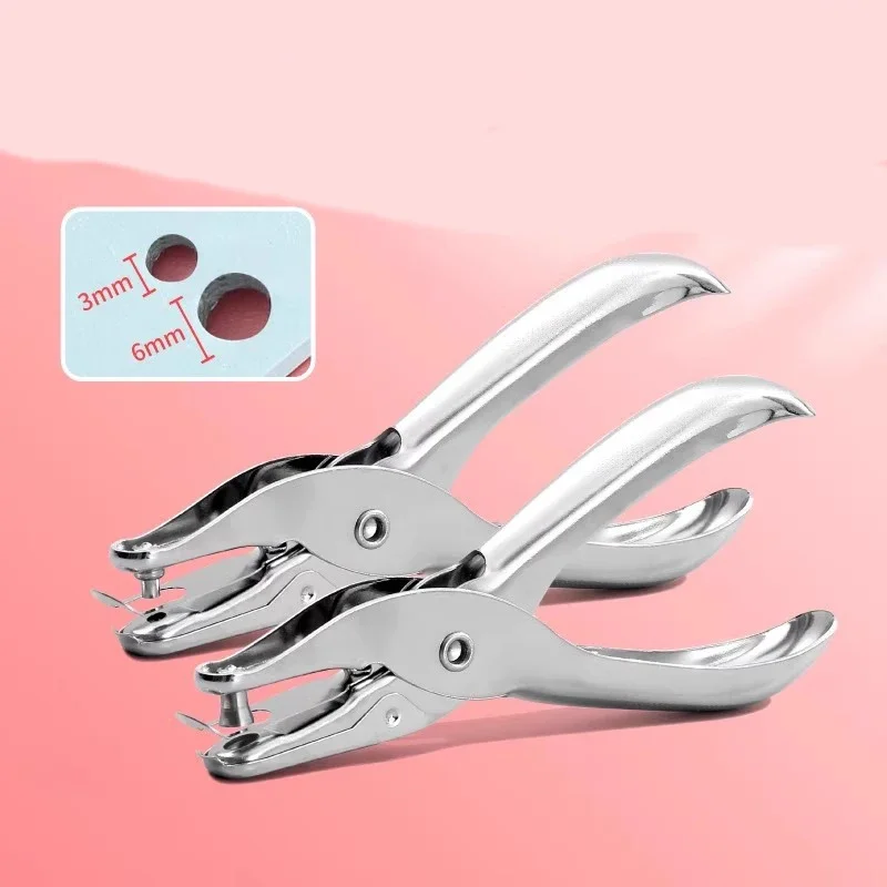 3/6MM 펀칭기 원형 구멍 종이 문구류 루즈리프 북 문서 바인딩 펀칭 귀여운 수동 및 수공예용