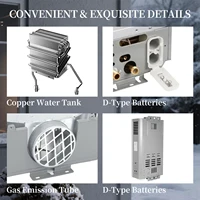 Chauffe-eau au gaz de pétrole liquéfié 10L 16L 20L chauffe-eau au GPL Kit de douche de chaudière sans réservoir en acier inoxydable pour l'extérieur et la maison 6