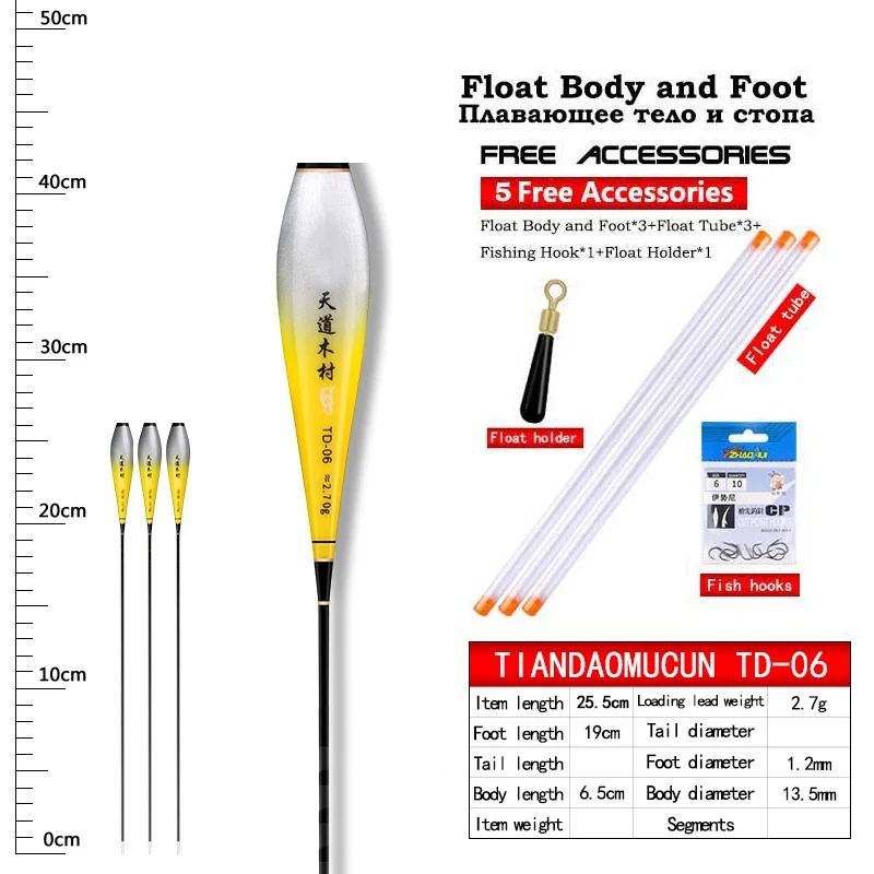 3PCS Nano Float Fuß Float Körper + 3PCS Rohre + 1 Tasche Haken + 1 Float Rest leuchtende Boje Körper Keine Schwanz Keine CR425 Batterie Angelgerät – Detail 13