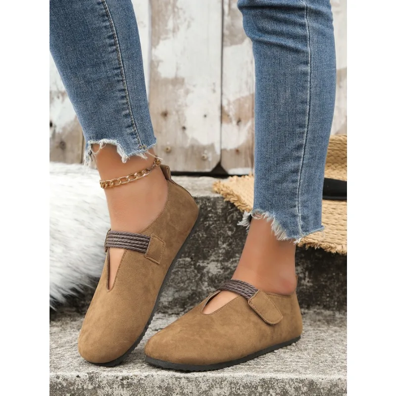 Casual Flat Shoes Round Toe Shallow Women's Loafers Autumn Retro Comfort Soft Sole Single Shoes Versatile Female Shoes Zapatos