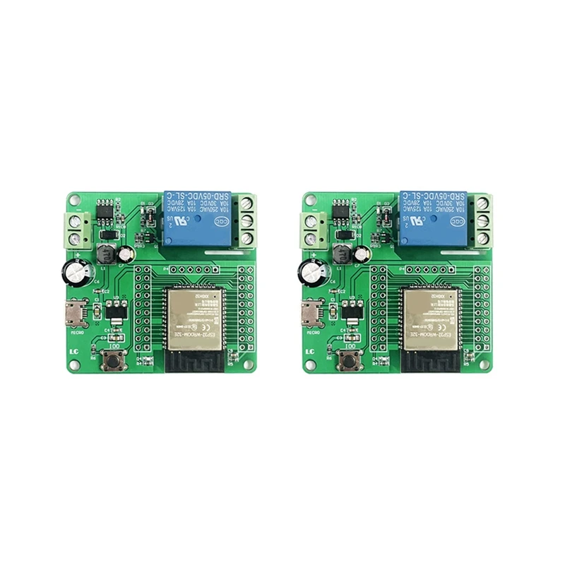 

2X One Channel Relay ESP32-WROOM Development Board Single Relay Module DC 7-60V Power Supply For Home Appliance