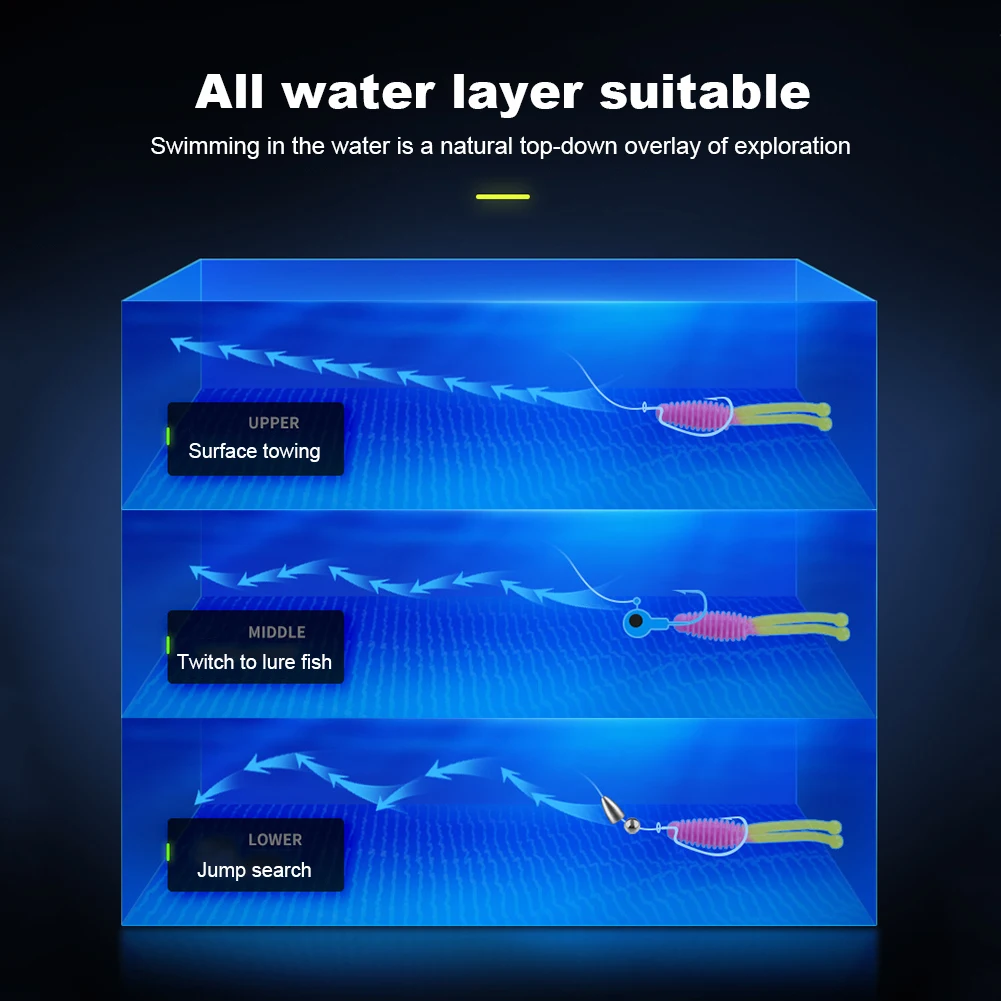 30pcs Soft Fishing Lures 50mm 1.2g Artificial Bait Wobbler Fishing Baits for Saltwater and Freshwater Bass Crappie Walleye