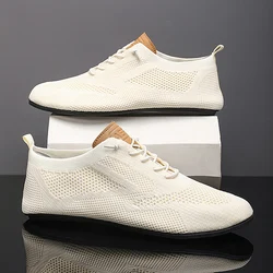Breathable Mesh Men's Casual Slippers - Lightweight & Comfortable Flat Shoes - 45 (-5510---Beige)