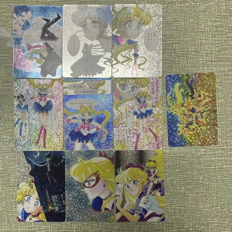 

10Pcs/set Self Made Sailor Moon Kawaii Tsukino Usagi Aino Minako Classic Series Anime Game Characters Collection Card Toys Gift