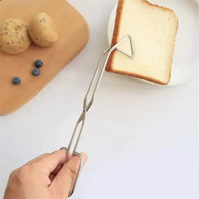 Kitchen Tongs Easy To Clean Stainless Steel Barbecue Tools Kitchen Supplies Bread Clip Cooking Tongs Thick Design Food food tongs