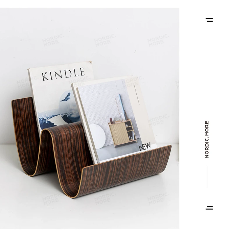 Simple Office Wooden Document Storage Rack Creative Desktop Magazine Racks Home Shelf Finishing Newspaper Display