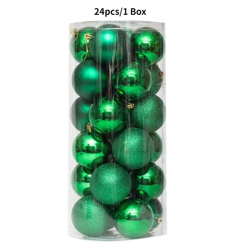 24/36 piezas de bolas de Navidad, adornos para árbol de Navidad, decoración para el hogar, habitación, Año Nuevo, colgante de bola de Navidad, accesorios de bricolaje