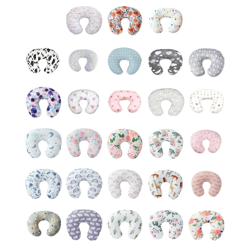 Baby Nursing Pillow Cover Breathable Nursing Mom Breastfeeding Pillow Cover Removable U-Shape Nursing Pillow Slipcover 5