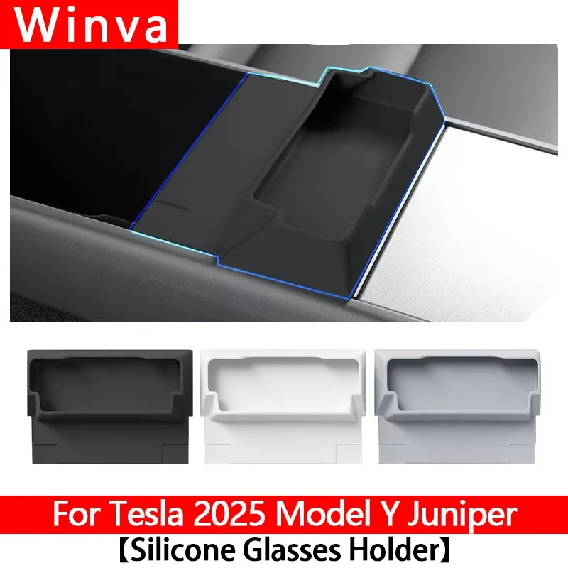 For Tesla Model Y Juniper 2025 Car Storage Box Case Glasses Holder Central Contr