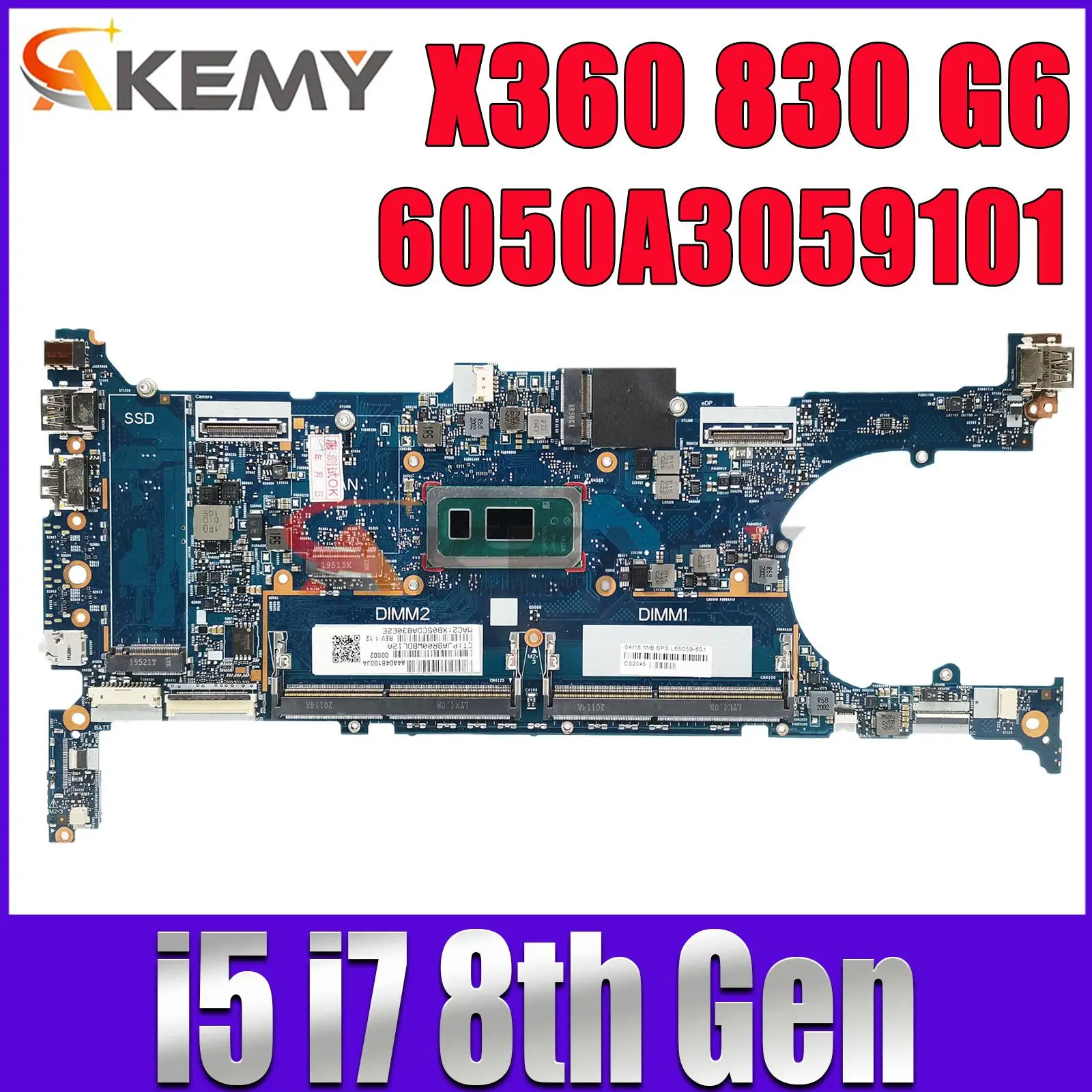 

For HP EliteBook X360 830 G6 Laptop Motherboard 6050A3059101 Mainboard With I5 I7-8th Gen CPU L64982-601 L64980-501 L64981-001