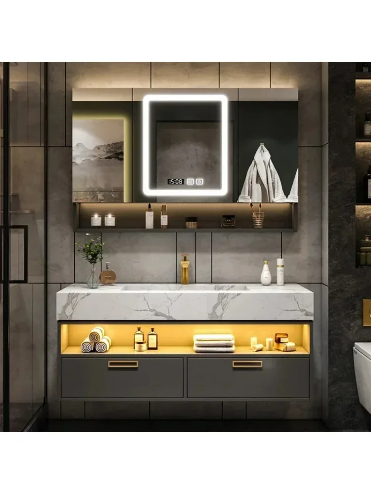 Bathroom Furniture Solid Wood Cabinet With Sink Wash Basin With And Mirror Vanity Toilet Simple Modern Washbasin