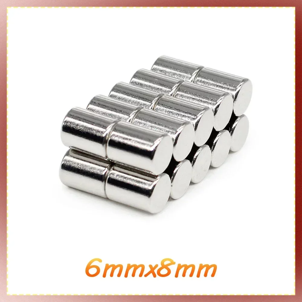 

10/20/50/100/150/200PCS 6x8 mm Small Round Search Magnet N35 Thinck Powerful Strong Magnetic magnet 6x8mm Neodymium Magnet 6*8