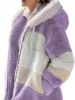 Women's Fashion Hooded Fleece Jacket Oversized Sweatshirt Short Length Five Sleeve Adult Spring Casual Style White Duck down...