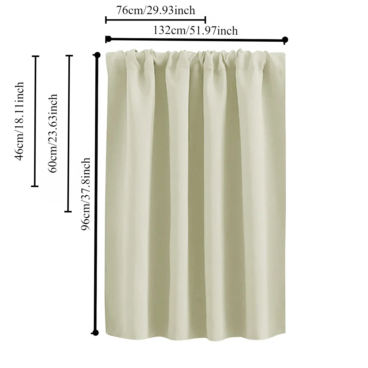 1pc Blackout Short Curtain, Solid Color Curtains for LivingRoom, Bathroom, Kitchen Use 6