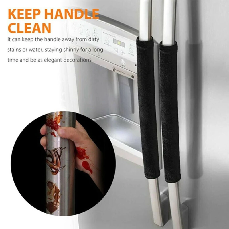 Description Picture 5 of itemRefrigerator Door Handle Cover Kitchen Appliance Decor Handles Antiskid Protector Gloves Fridge Oven Keep off Fingerprints