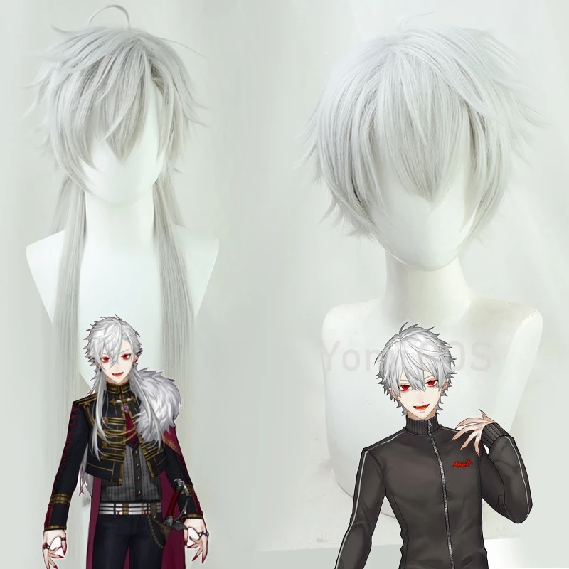 

Vtuber Gamers Kuzuha Sanya Cosplay Gray Short Heat Resistant Synthetic Hair Halloween Carnival Party Wig Two Types