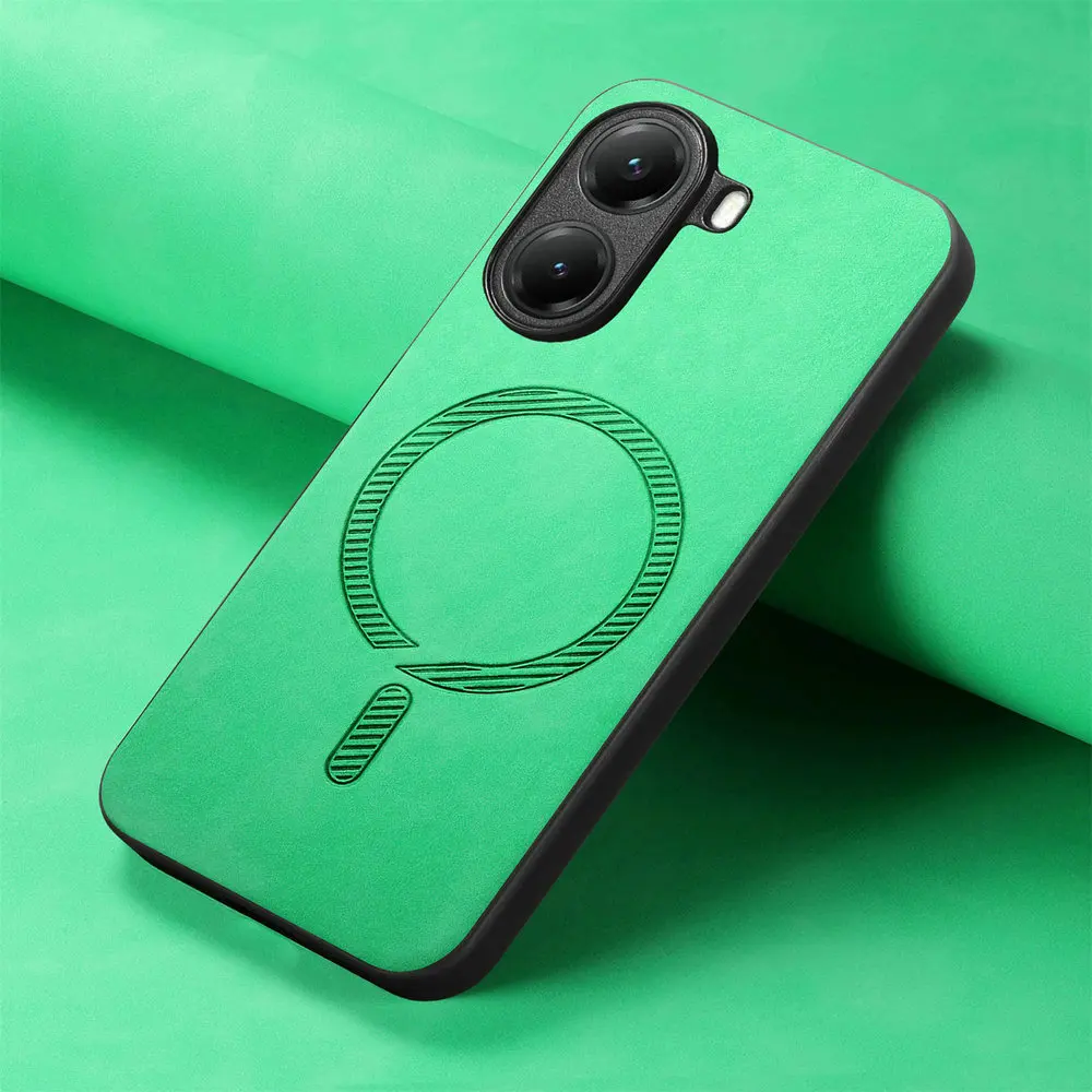 Luxury Leather Back Cover with Wireless Charging Compatibility