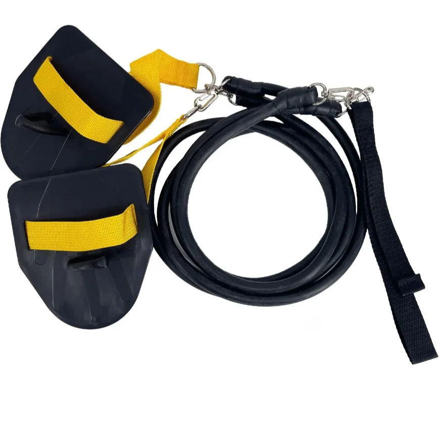 Schwimm-Widerstandsband-Set mit Handgriffen und Paddeln, Trainingsbänder für Männer und Frauen, 1,2 m langes Stretchseil_voghion.com