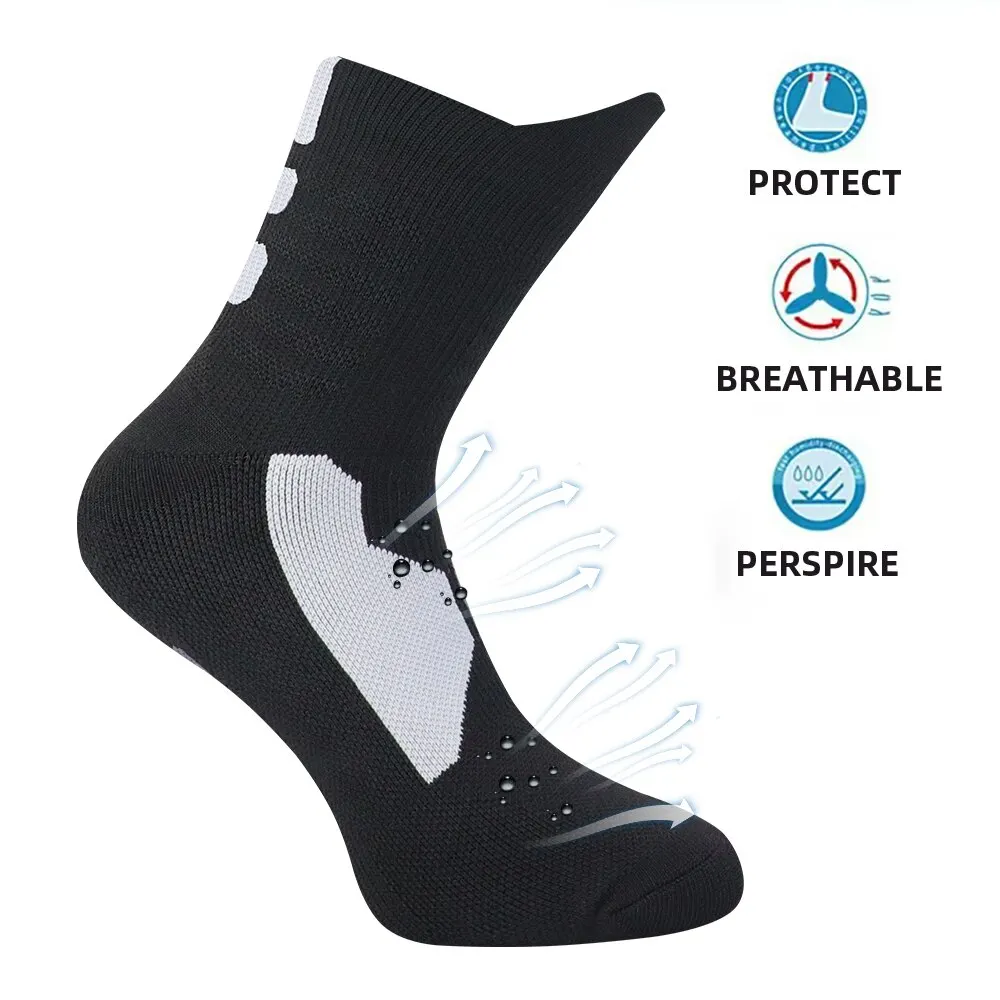 Sports socks Professional Basketball Socks Thickened Towel Bottom Protect Ankles Non-slip Wear-resistant Sports Socks For Running Trekking