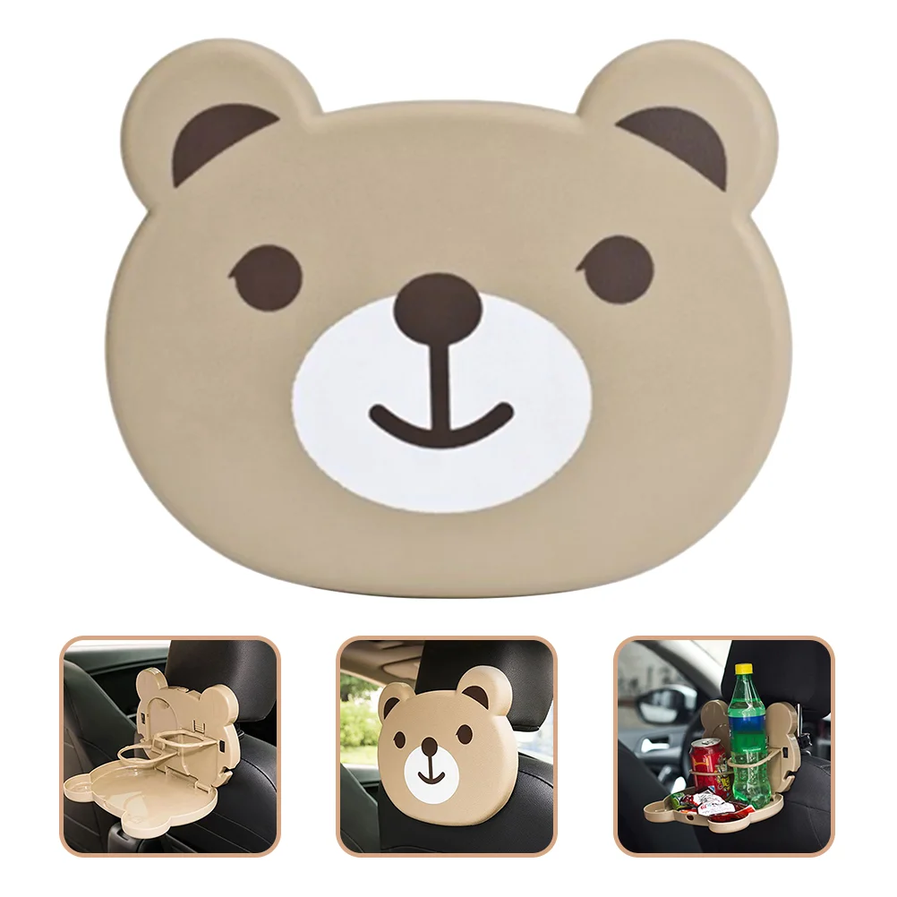

Portable Foldable Car Backseat Tray Desk Cartoon Bear Car Food Tray Bottle Holder