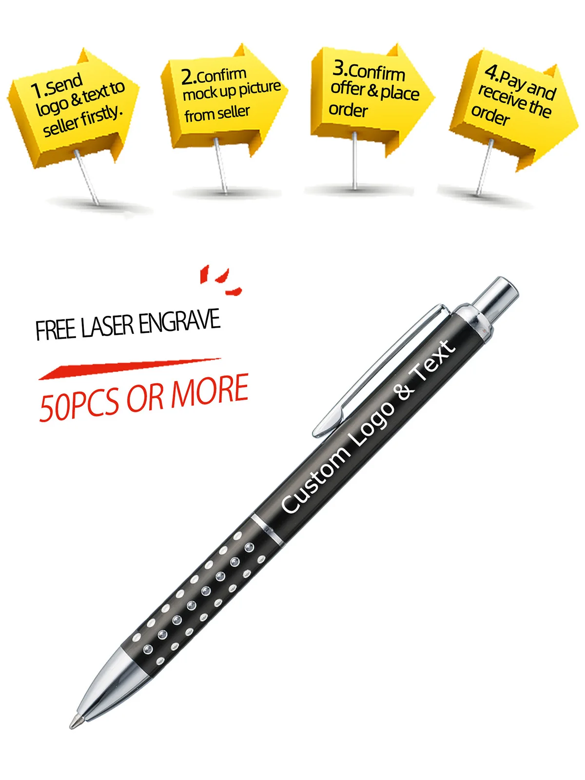 Ballpoint Pen Metal Gift Ball Pen Smooth Writing Promotional Personalized Gift Print Event Giveaway