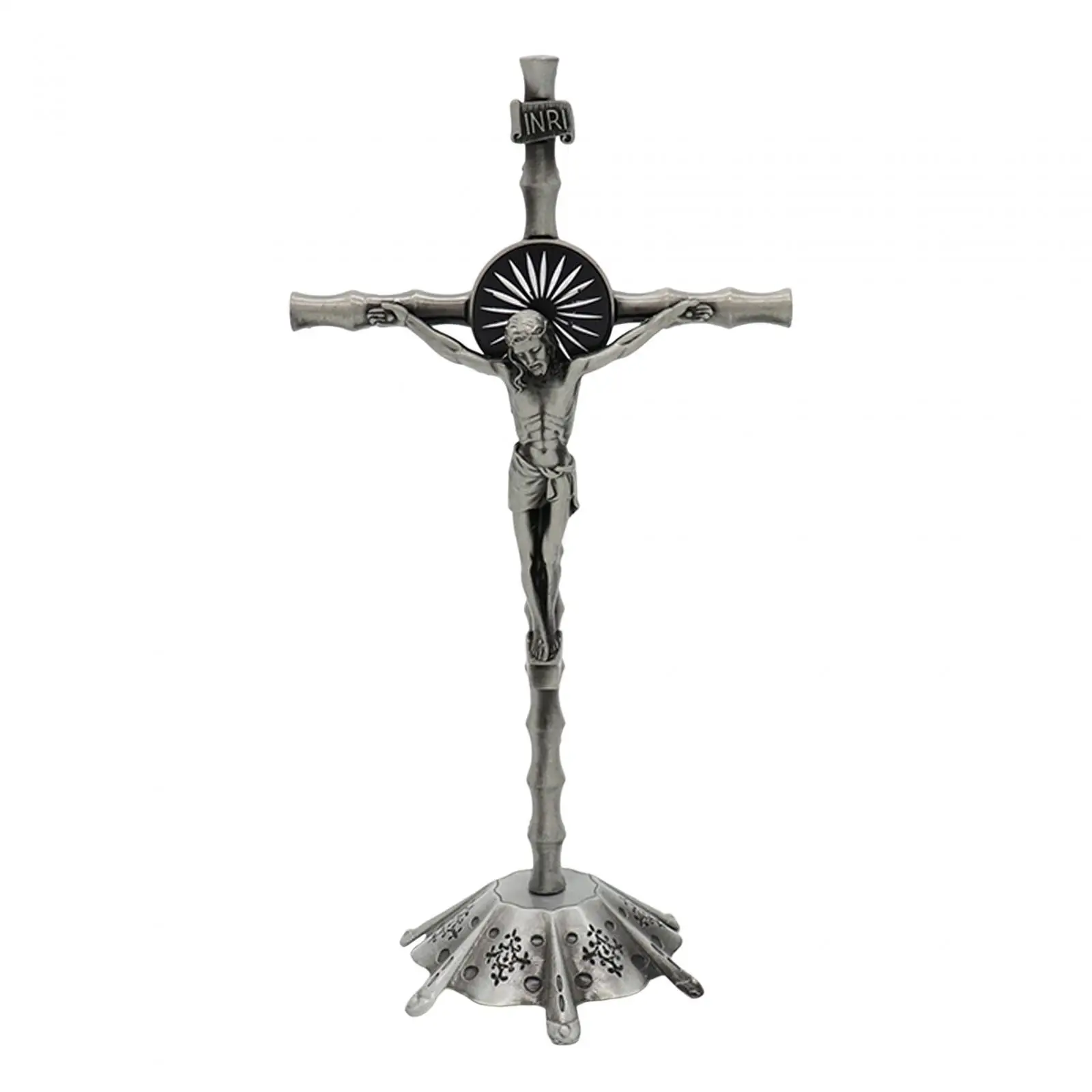Wall Cross Standing Crucifix, with Base, Sculpture Crucifix Figurine Cross Statue for Home Wall Cross Standing Crucifix, with Base, Sculpture Crucifix Figurine Cross Statue for Home