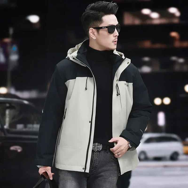 thumbnail image 1 of Ropa de diseñador para hombre, chaqueta corta de plumón, chaquetas acolchadas ligeras, con capucha y relleno de plumón de pato 2024, abrigo frío para hombre para invierno, 1 of 5