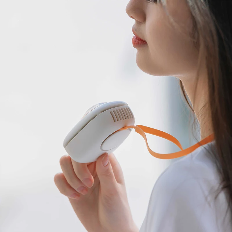 귀여운 행잉 넥 선풍기 여름 에어 쿨러, USB 충전식 음소거 선풍기, 야간 조명, 블레이드리스 냉각 팬, 소형 선풍기 선물