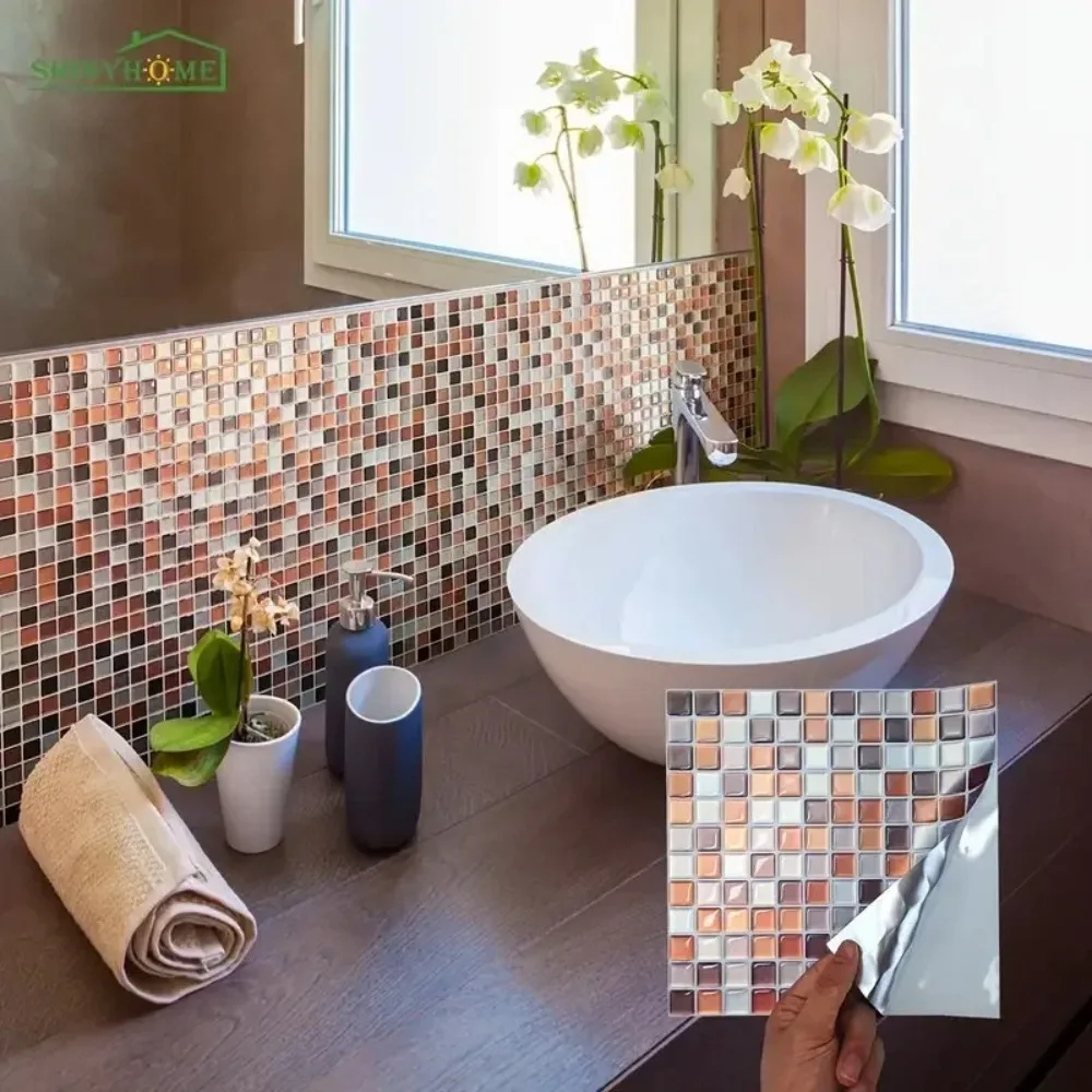 Waterproof PVC Mosaic Tile Sticker for DIY Backsplash