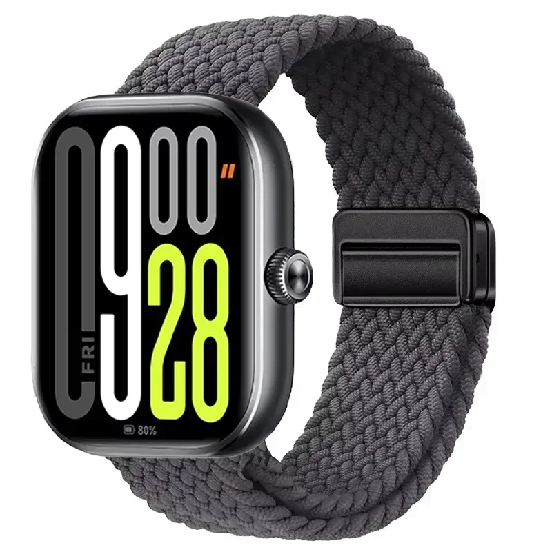Nylon Braided Magnetic Buckle Adjustable Loop Strap Bracelet in Breathable Design