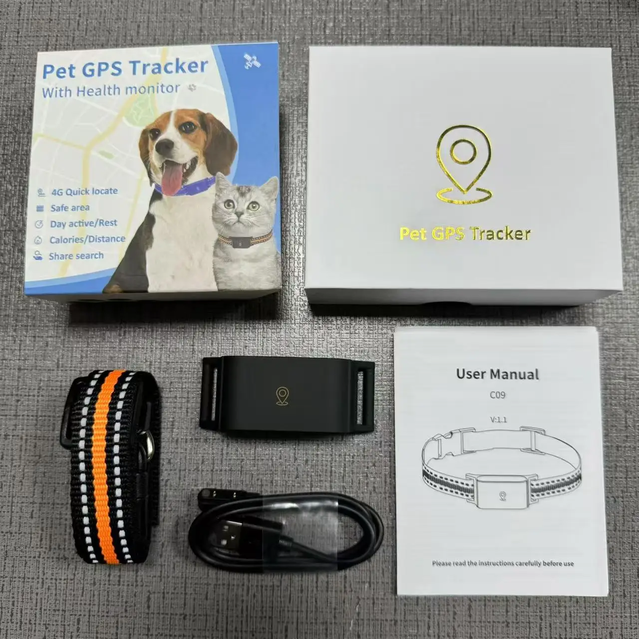 Waterproof 4G SIM GPS Locator Long Standby Anti-loss Tracker Neck Collar Real Time Positioning for Dogs