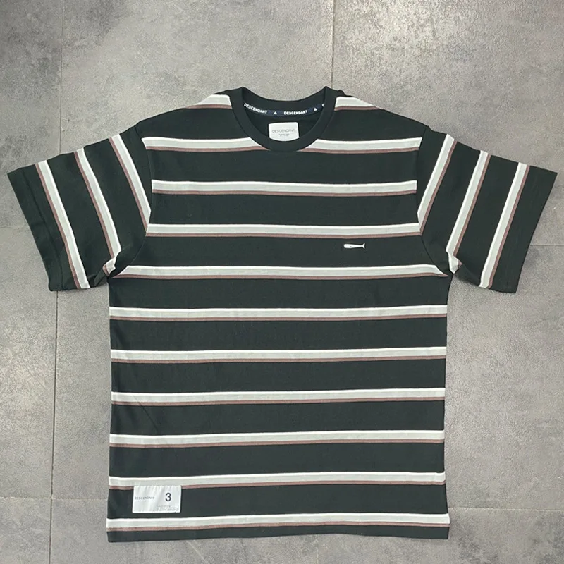 

Trendy brand descendant summer new striped short sleeve t-shirt couple casual round neck half sleeve top t-shirt
